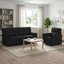Sofa Sæt 2 stk. Sort Stof