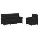 Sofa Sæt 2 stk. Sort Stof