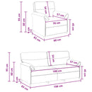 Sofa Sæt 2 stk. Vinrød Stof