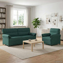 Sofa Sæt 2 stk. Mørkegrøn Stof