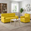 Sofa Sæt 2 stk. Lys Gul Stof
