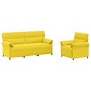 Sofa Sæt 2 stk. Lys Gul Stof