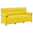 Sofa Sæt 2 stk. Lys Gul Stof