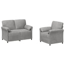 Sofa Sæt 2 stk. Lysegrå Fløjl