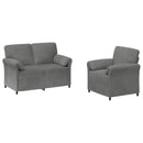 Sofa Sæt 2 stk. Mørkegrå Fløjl