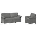 Sofa Sæt 2 stk. Mørkegrå Fløjl