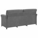 Sofa Sæt 2 stk. Mørkegrå Fløjl