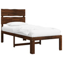 Enkelt Sengebund med Hovedgærde ROSTOCK Mørk Brun 90 x 190 cm