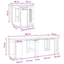 Spisebord 240 x 85 x 75 cm Konstrueret træ Gammelt træ