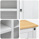 Køkkenvogn 2 pcs Hvid og Honning Voks 112 x 77 x 91,5 cm