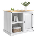 Køkkenvogn 2 pcs Hvid og Honning Voks 112 x 77 x 91,5 cm