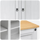 Køkkenvogn 2 pcs Hvid og Honning Voks 112 x 70 x 91,5 cm