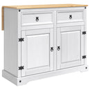 Køkkenvogn 2 pcs Hvid og Honning Voks 112 x 70 x 91,5 cm