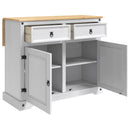 Køkkenvogn 2 pcs Hvid og Honning Voks 112 x 70 x 91,5 cm