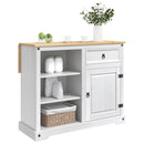 Køkkenvogn 2 pcs Hvid og Honning Voks 112 x 70 x 91,5 cm