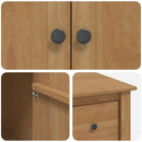 Køkkenvogn med dør PANAMA 2 pcs Honning Voks 112 x 77 x 90 cm