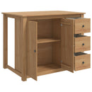 Køkkenvogn med dør PANAMA 2 pcs Honning Voks 112 x 77 x 90 cm