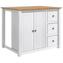 Køkkenvogn PANAMA 2 pcs Hvid og Honning Voks 112 x 77 x 90 cm