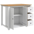 Køkkenvogn PANAMA 2 pcs Hvid og Honning Voks 112 x 77 x 90 cm