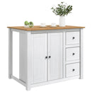 Køkkenvogn PANAMA 2 pcs Hvid og Honning Voks 112 x 77 x 90 cm