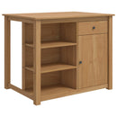 Køkkenvogn med hylde PANAMA 2 pcs Honning Voks 112 x 77 x 90 cm