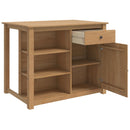 Køkkenvogn med hylde PANAMA 2 pcs Honning Voks 112 x 77 x 90 cm