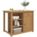 Køkkenvogn med hylde PANAMA 2 pcs Honning Voks 112 x 77 x 90 cm
