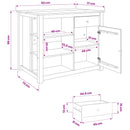 Køkkenvogn med hylde PANAMA 2 pcs Honning Voks 112 x 77 x 90 cm