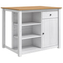 Køkkenvogn PANAMA 2 pcs Hvid og Honning Voks 112 x 77 x 90 cm