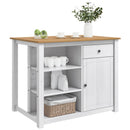 Køkkenvogn PANAMA 2 pcs Hvid og Honning Voks 112 x 77 x 90 cm