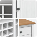 Køkkenvogn PANAMA 2 pcs Hvid og Honning Voks 112 x 77 x 90 cm
