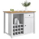Køkkenvogn PANAMA 2 pcs Hvid og Honning Voks 112 x 77 x 90 cm