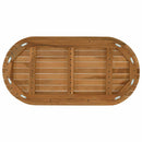Bordplade 90 x 45 x 3,5 cm Oval Massiv Teaktræ Naturfarvet