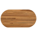 Bordplade 90 x 45 x 3,5 cm Oval Massiv Teaktræ Naturfarvet