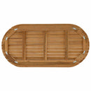 Bordplade 100 x 50 x 3,5 cm Oval Massiv Teaktræ Naturfarvet
