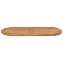 Bordplade 80 x 40 x 2,5 cm Oval Massiv Teaktræ Naturfarvet
