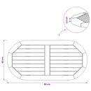 Bordplade 80 x 40 x 2,5 cm Oval Massiv Teaktræ Naturfarvet