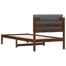 Sengestel med Polstret Hovedgavl Mørkebrun og lysegrå
