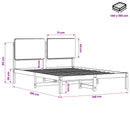 Sengestel med Polstret Hovedgavl Mørkebrun og lysegrå