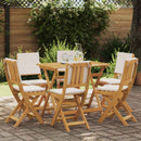 Udendørs Bistro Stole med pude 6 pcs Cremehvid 38 x 46 x 85 cm
