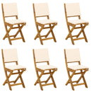 Udendørs Bistro Stole med pude 6 pcs Cremehvid 38 x 46 x 85 cm