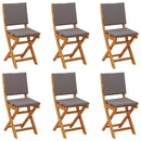 Udendørs Bistro Stole med pude 6 pcs Mørkegrå 38 x 46 x 85 cm