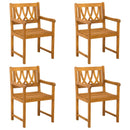Havestole 4 pcs Naturfarvet Massivt Akacietræ