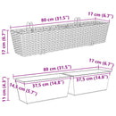 Gelænder 2 pcs 80 x 17 x 17 cm Metal