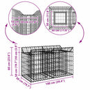 Gabion højbed Sølv