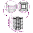 Gabion højbed Sølv