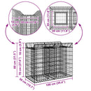 Gabion højbed Sølv