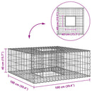 Gabion højbed Sølv