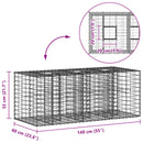 Gabion højbed Sølv