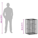 Gabion højbed Sølv